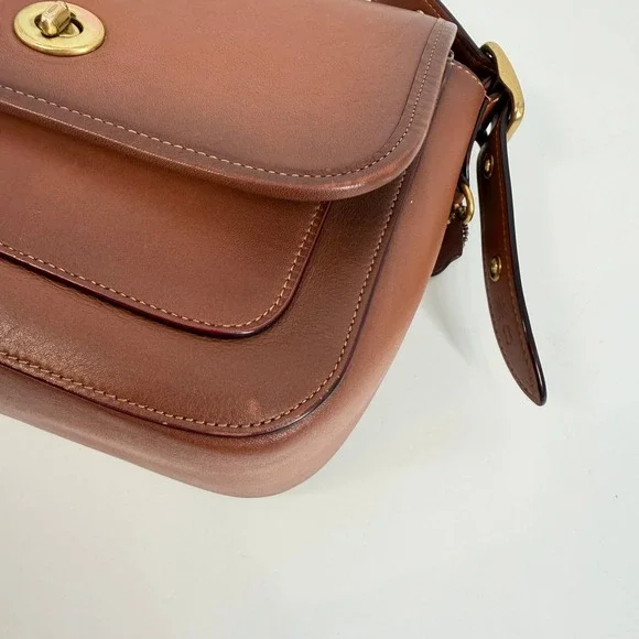 Coach Rambler 1941 Saddle Glovetanned‎ Leather Turnlock Brown Crossbody Bag - Picture 10 of 16